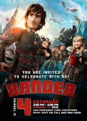 How to train your Dragon Birthday Invitation