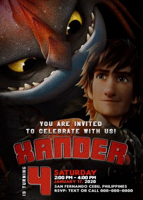 How to train your Dragon Birthday Invitation