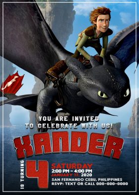 How to train your Dragon Birthday Invitation