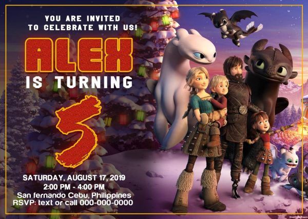 How to train your Dragon Birthday Invitation