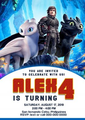 How to train your Dragon Birthday Invitation