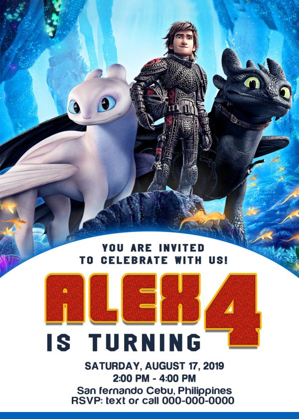 How to train your Dragon Birthday Invitation