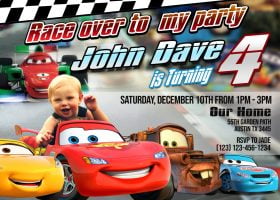 Cars Birthday Invitation Card, lightning mcqueen $5.99