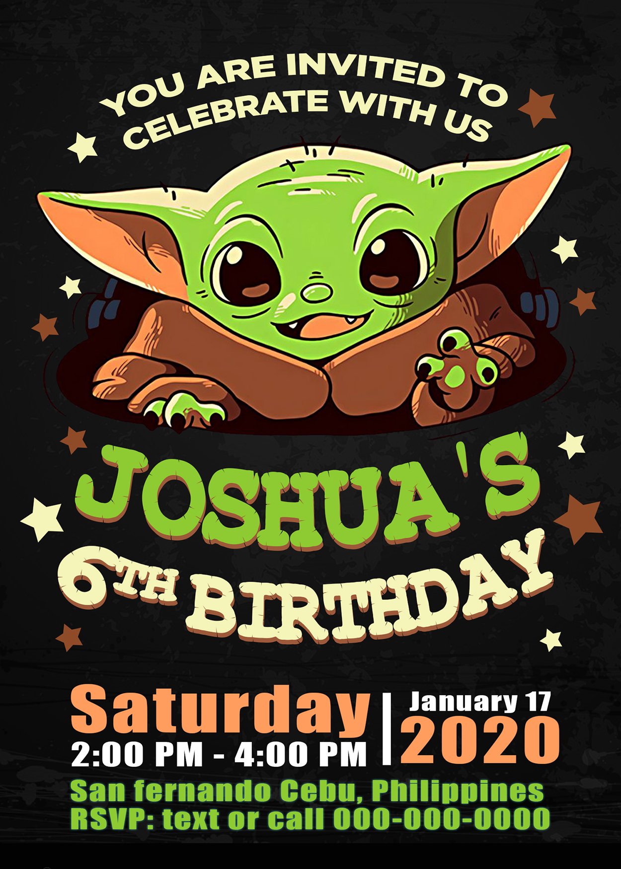 Free Printable Baby Yoda Birthday Card