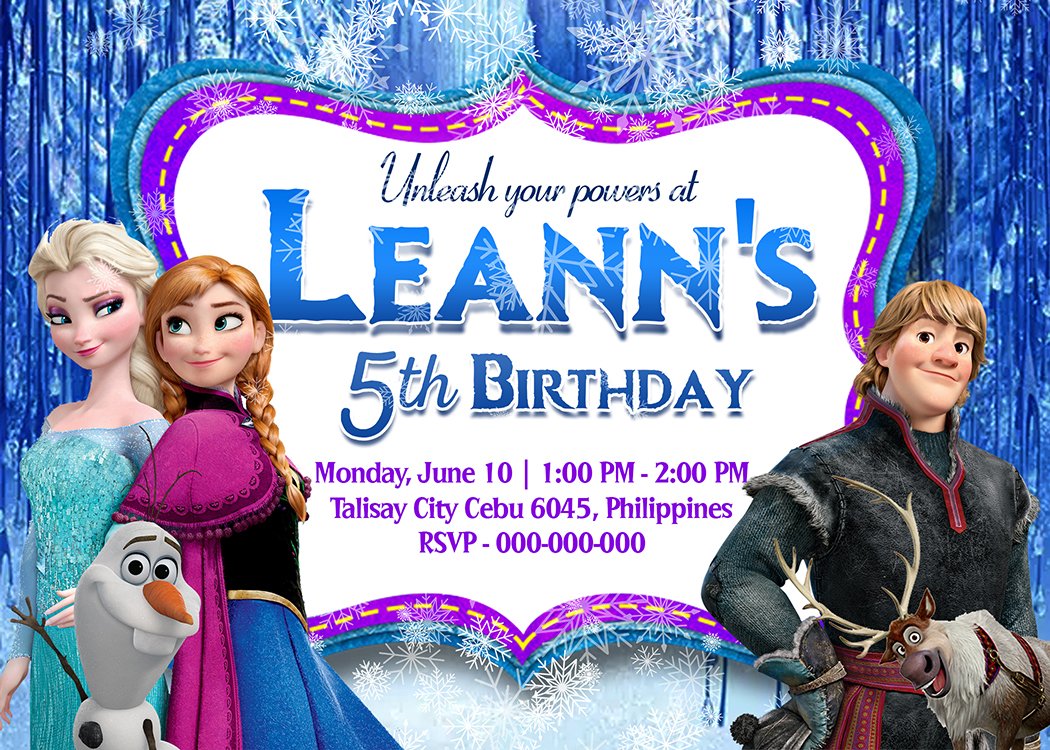 Editable Frozen Birthday Template Girl Invitation Frozen Invitation