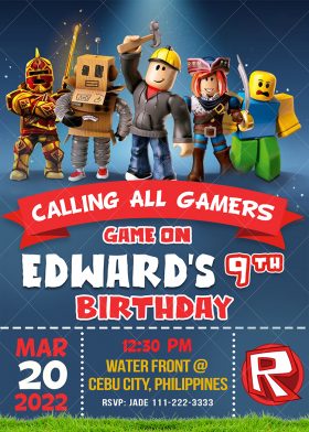 Roblox Birthday Invitation