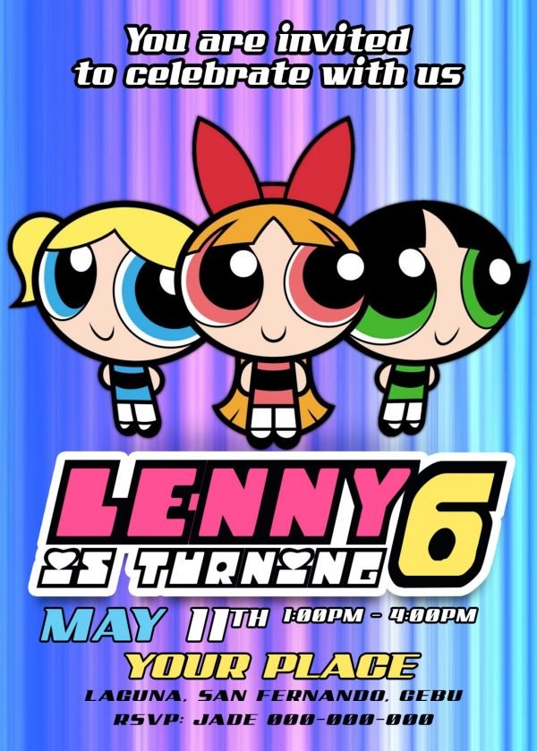 powerpuff girls Birthday invitation