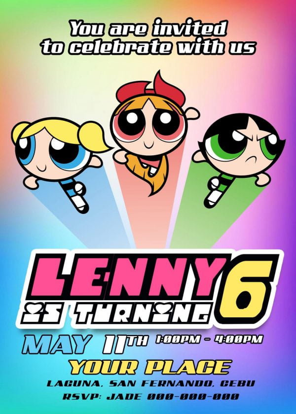 powerpuff girls Birthday Invitation