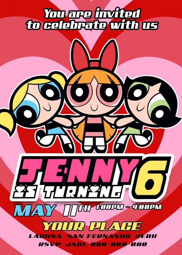 powerpuff girls Birthday Invitation