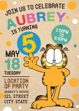 Garfield Design Birthday Invitation