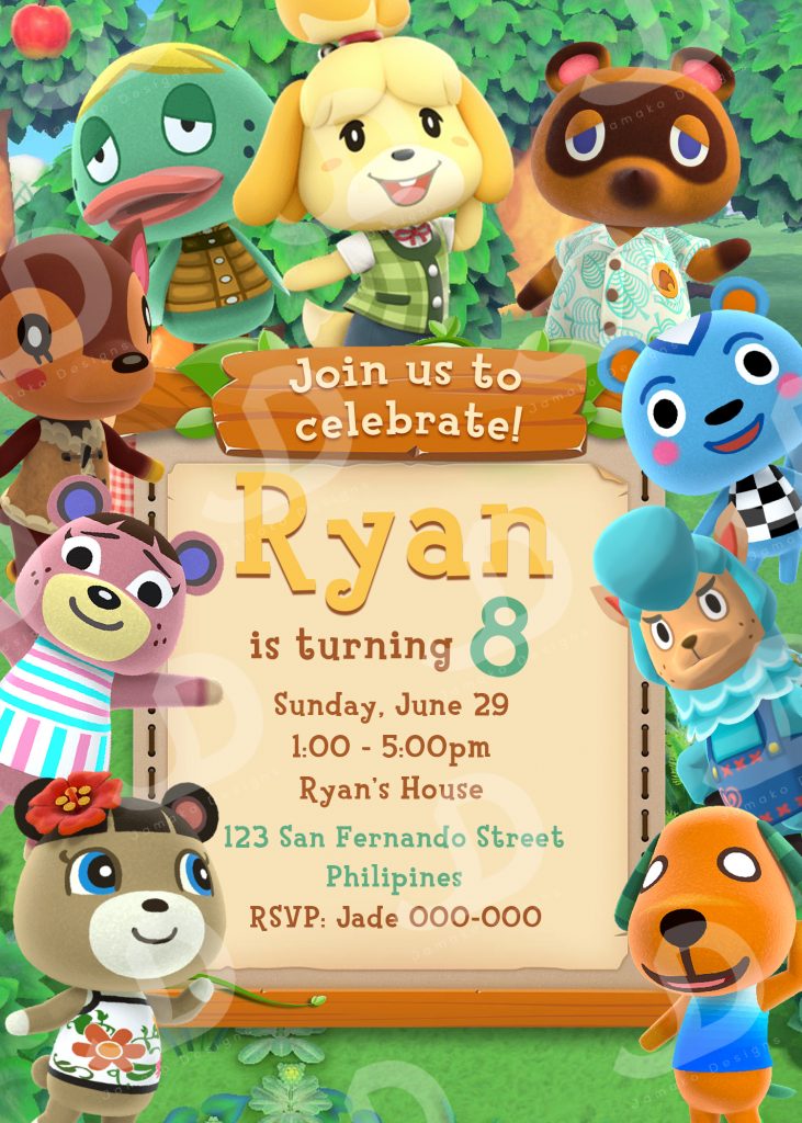 Animal Crossing Birthday Invitation, Animal Crossing New Horizons DIY