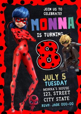 Lady Bug Birthday Invite