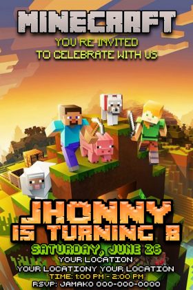 Minecraft Birthday Invitation