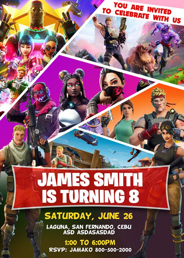 Fortnite Birthday Invitation