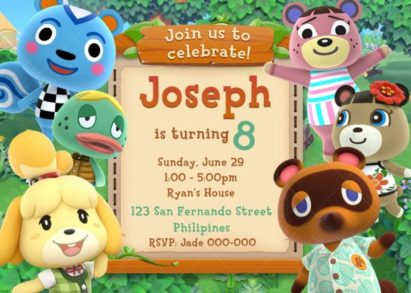 Animal Crossing New Horizons Birthday Invitation