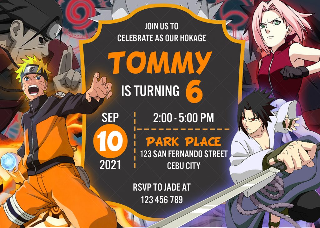 Naruto Birthday Card Printable