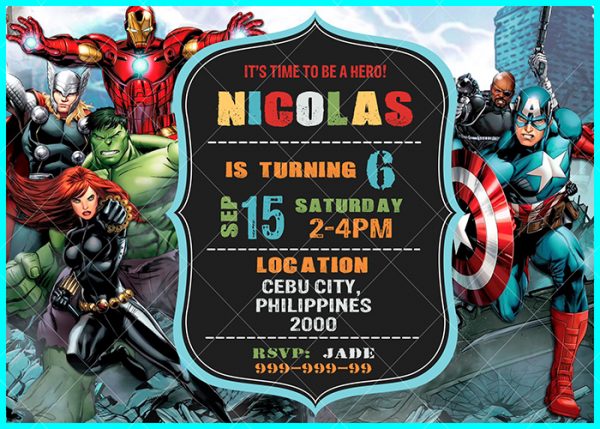 Avenger Birthday Invitation