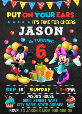 Mickey Mouse invitation