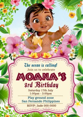 BABY MOANA BIRTHDAY PARTY INVITATION