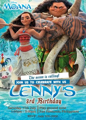 Moana Invitation, Moana Invite, Moana Birthday Party, Moana Printable, Moana Card, DIY