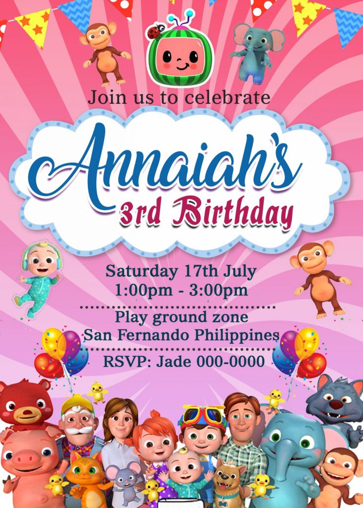 Cocomelon invitation clearance