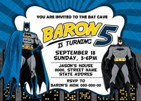Batman Birthday Invitation