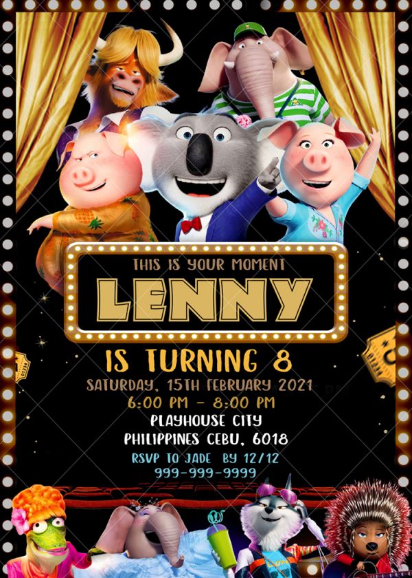 Sing 2 Birthday Invitation