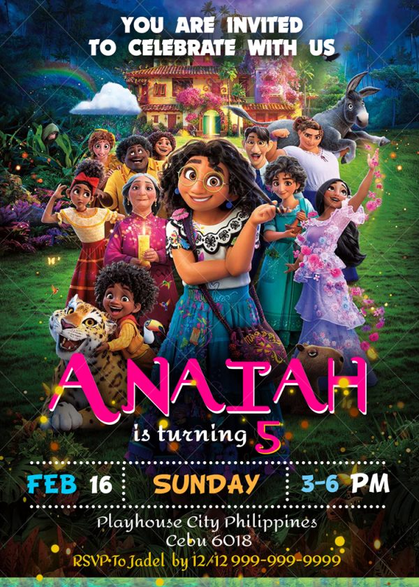 Encanto digital Birthday Invitation template Jamakodesigns