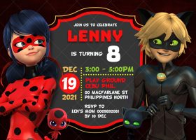 Miraculous Ladybug, Birthday Invitation