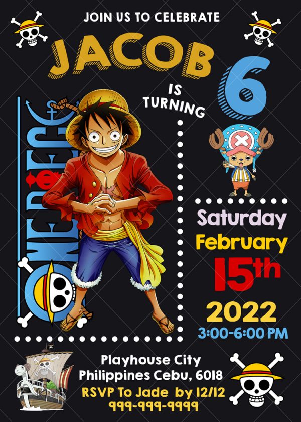 One Piece Birthday Invitation