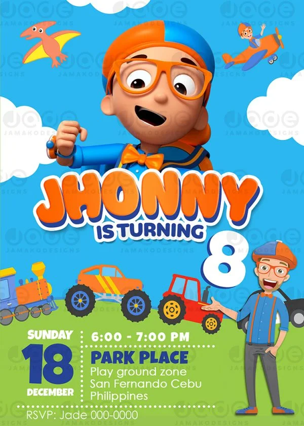 Blippi Birthday Invitation 7