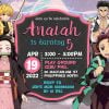 Demon Slayer Birthday Invitation 4 x 6 or 5 x 7