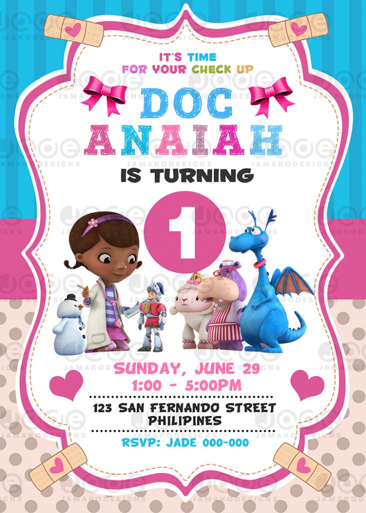 Doc McStuffins Birthday Invitation,Doc McStuffins Printable template 4