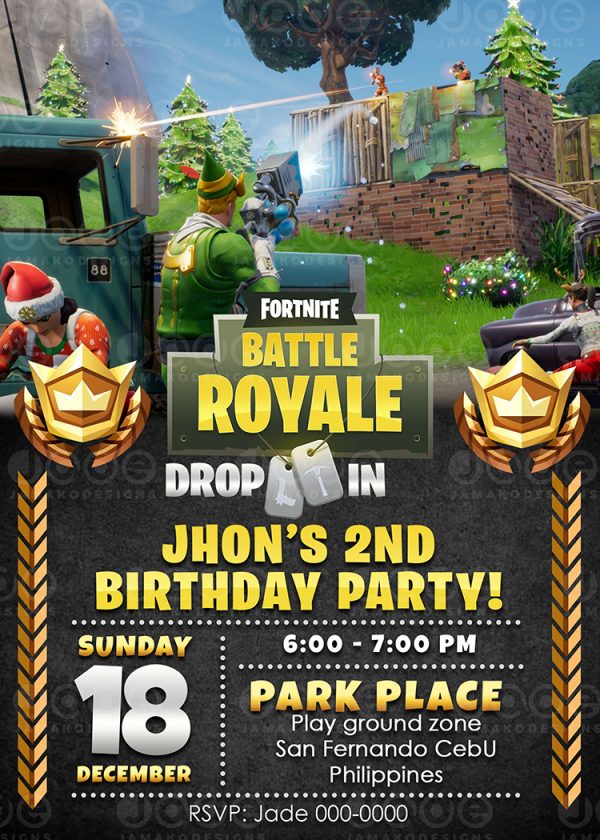 Fortnite birthday invitation 3