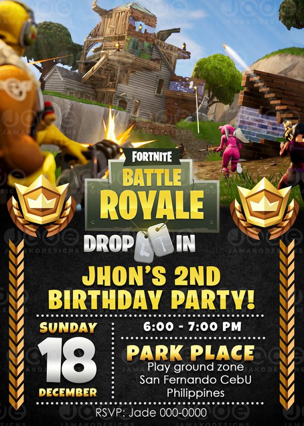 Fortnite birthday invitation 4
