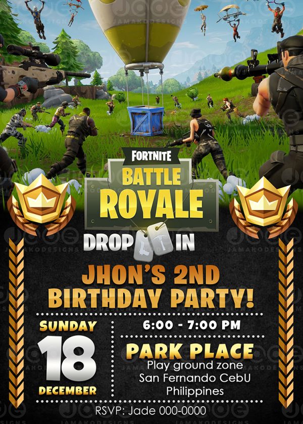 Fortnite birthday invitation 5