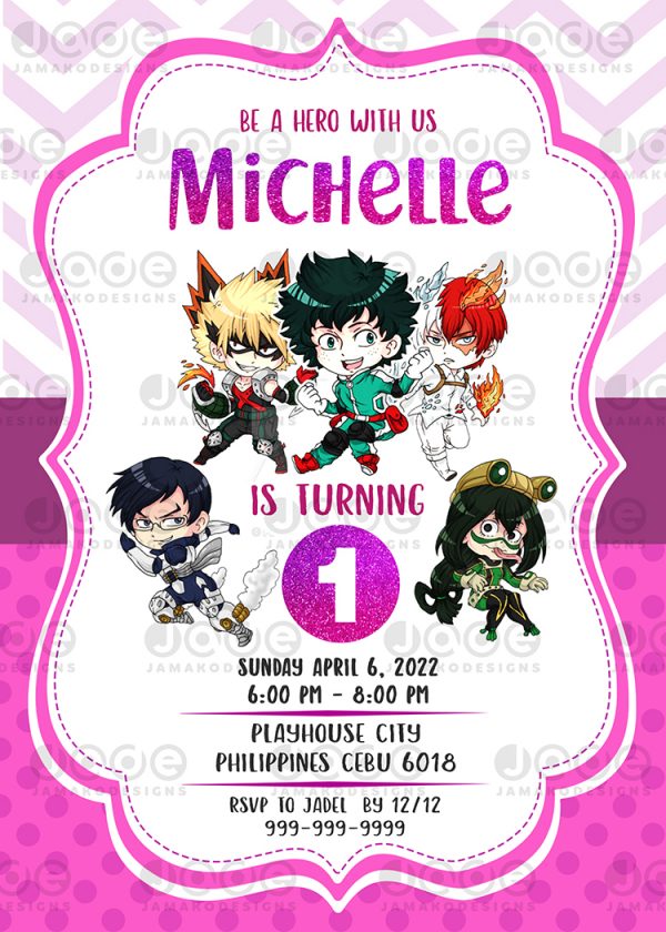 My Hero Academia Birthday Invitation