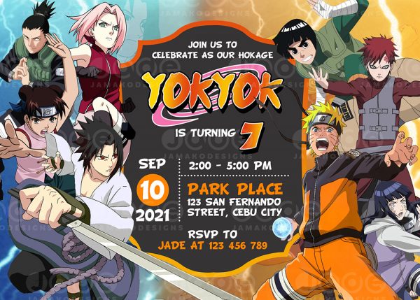 Naruto shippuden Invitation