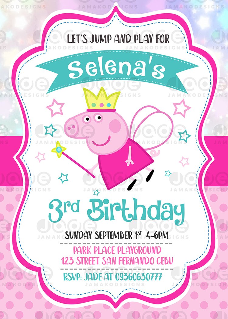 6 X Peppa Pig Kids Birthday Party Invitation Invite Cards with Envelopes 