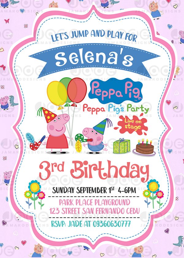 Peppa Pig Birthday Invitation