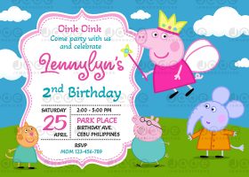 Peppa Pig Birthday Invitation Template