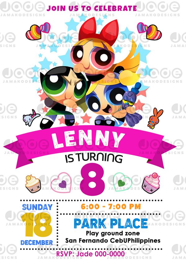 Power puff girls Invitation 3