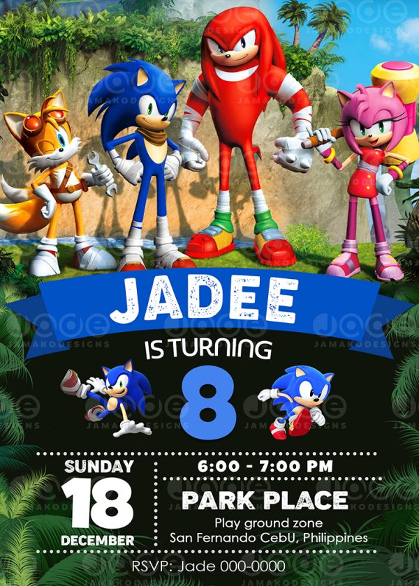 Sonic boom Birthday Invitation
