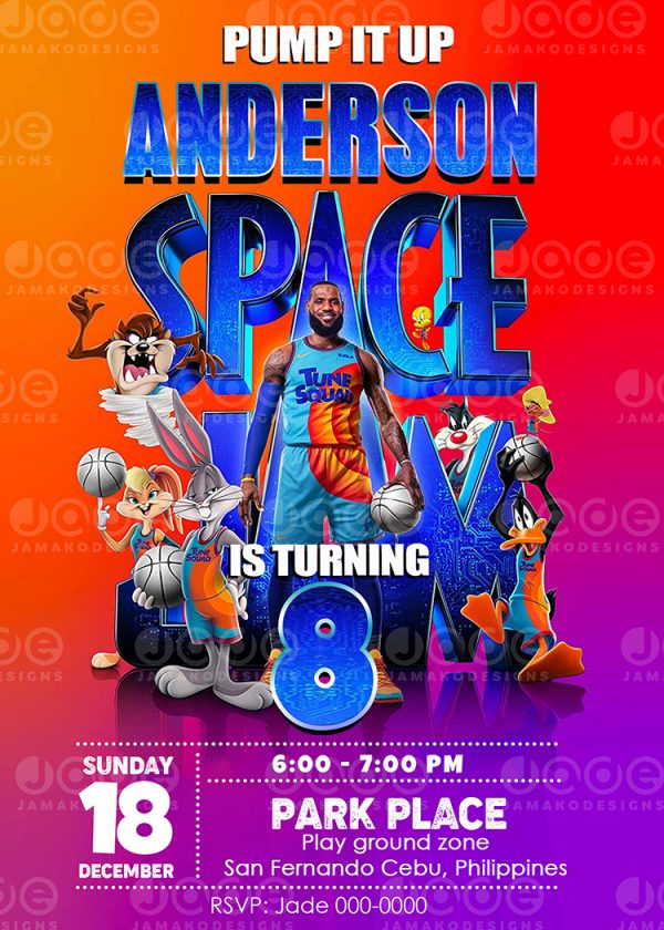 Space Jam Birthday Invitation 4