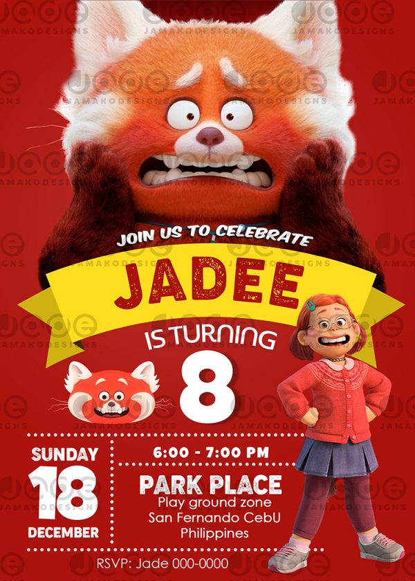 Turning red Birthday Invitation 5