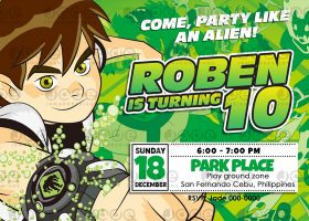 Ben 10 Birthday Invitation