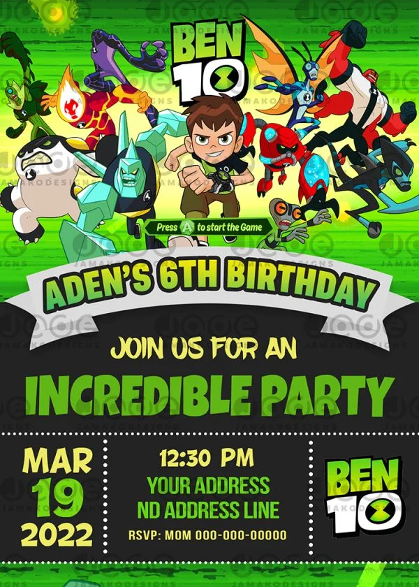 Ben 10 Birthday Invitation 5