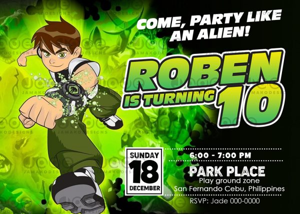 Ben 10 Birthday Invitation