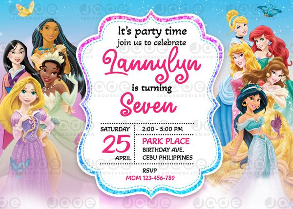 Disney Princess Birthday Invitation - 2