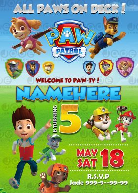 Paw Patrol Birthday Invitation 3